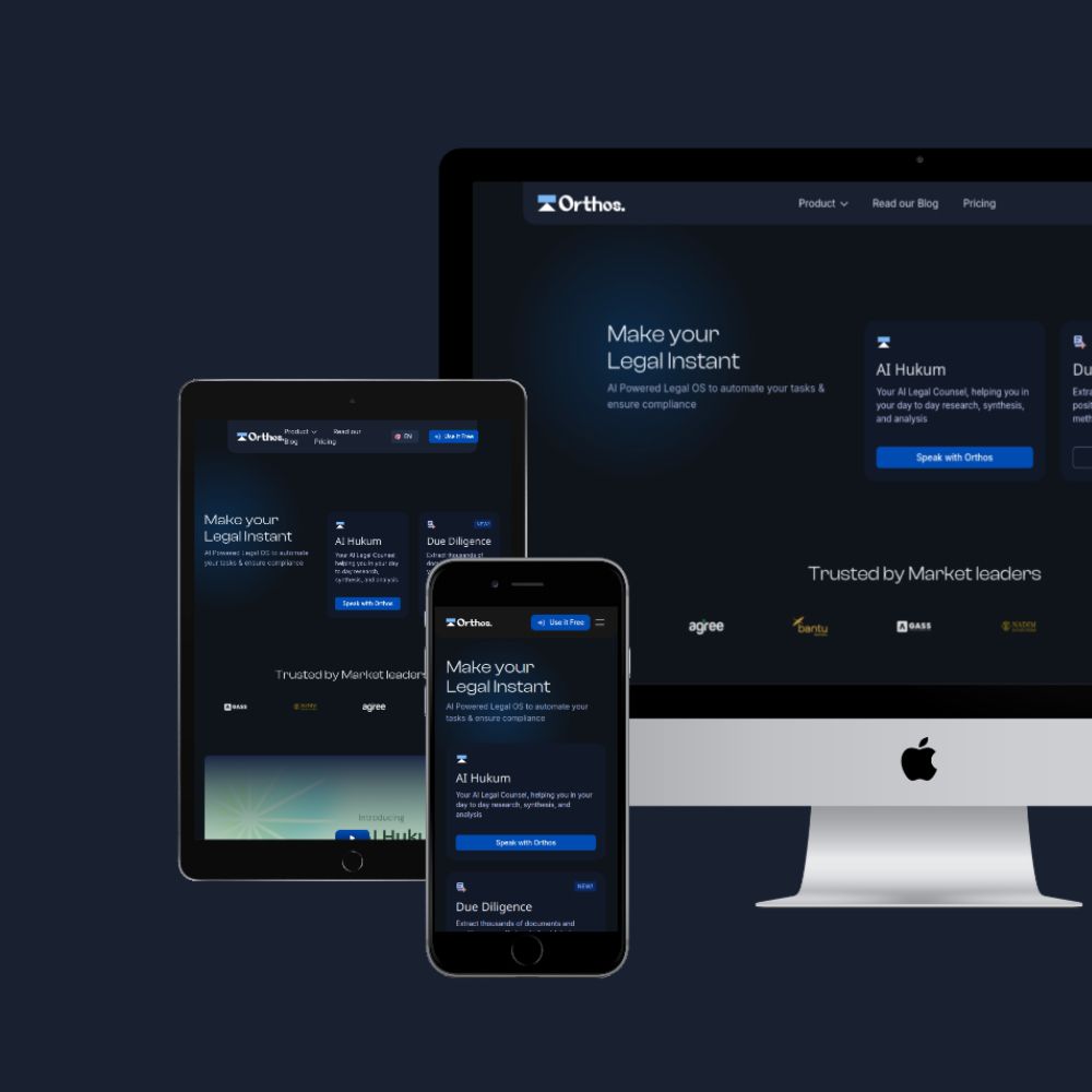 Orthos website on mac mockup