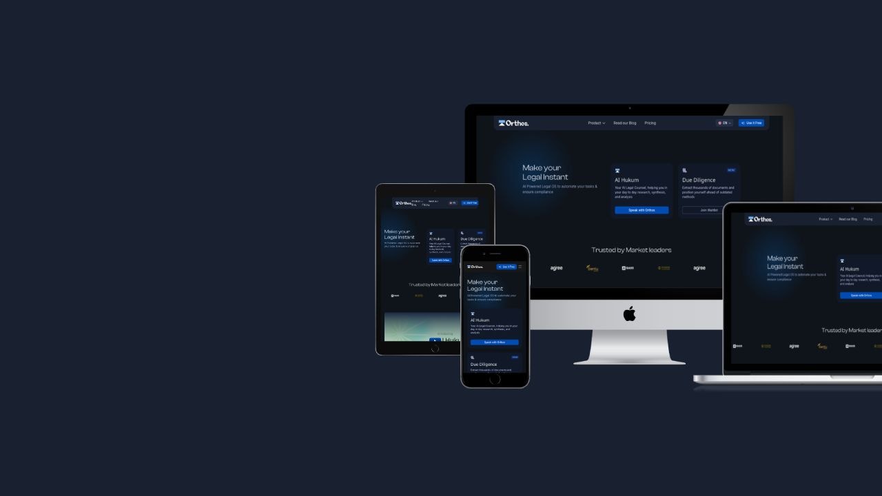 Orthos Ai website mockup on different device (Mac Book, Iphone, Ipad & Mac)